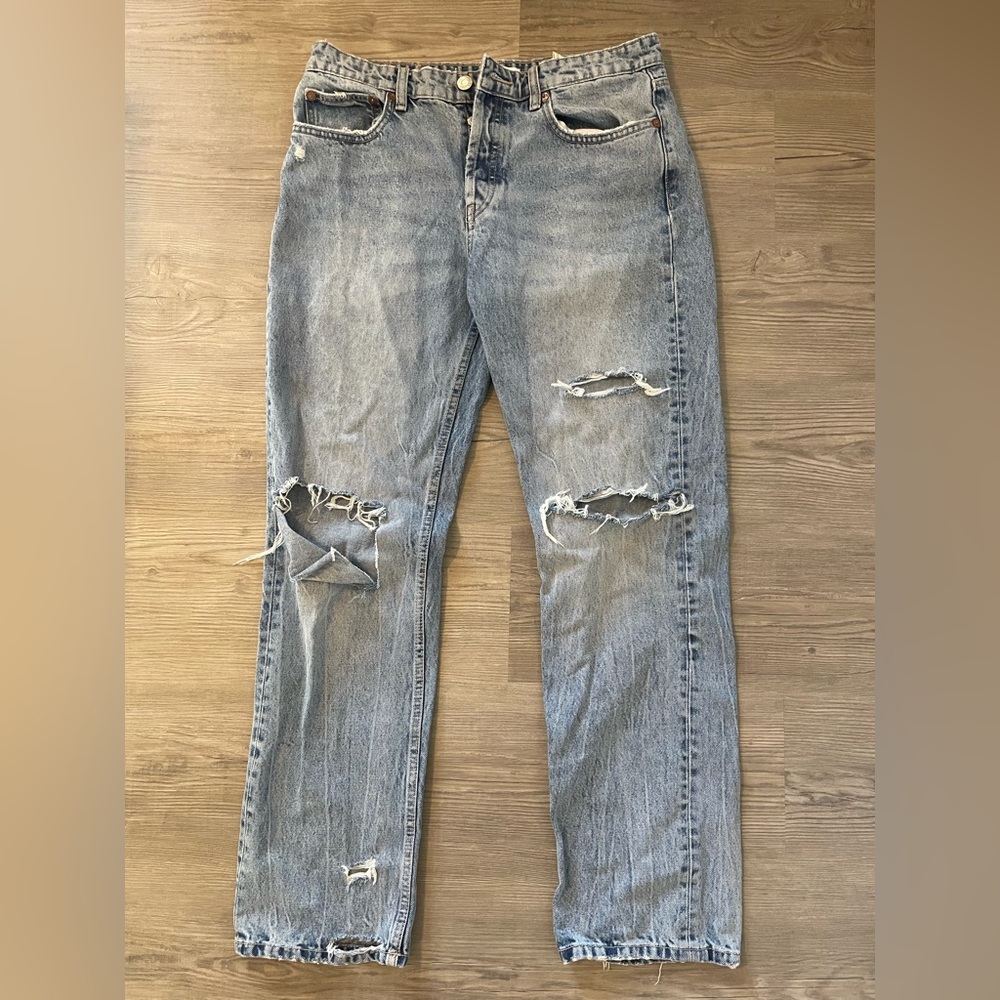 Zara Distressed Baggy Denim Jeans
